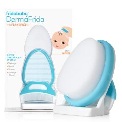 FridaBaby DermaFrida the FlakeFixer Cradle Cap Treatment System: 3-Step Cradle Cap Kit, Soothes Baby's Scalp, Prevents Dryness and Flakes, Sponge, Brush, and Comb + Storage Stand