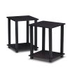Furinno Simplistic 2-Pack End Table, Side Table, Nightstand, Dark Walnut, 39.6 x 39.6 cm (2-Pack)