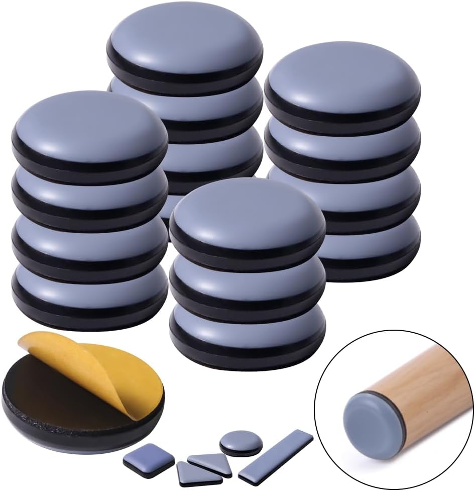 Furniture Sliders for Carpet and Hardwood Floors Adhesive Furniture Glides Self-Stick Furniture Sliders Pads (round25mm)