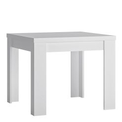 Furniture To Go | Lyon, White and High Gloss, Small Extending Dining Table 90/180 cm, 4447522
