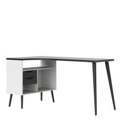 Furniture To Go | Oslo Desk 2 Drawer in White and Black Matt