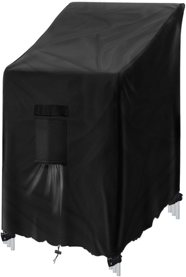 Garden Chair Covers 1PC, Waterproof 600D Oxford Fabric Garden Furniture Covers, Stackable Outdoor Chairs Covers, Anti-UV, Patio Chair Covers for Stackable Chairs 64 * 85 * 120/85cm