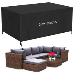 Garden Furniture Covers 242x162x100cm Garden Furniture Covers Waterproof Outdoor Table Cover, 420D Oxford Fabric Furniture Covers for Outside Windproof and Dustproof