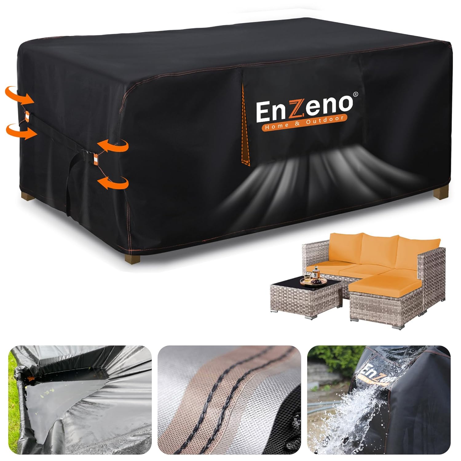garden Furniture Set Cover Waterproof with Air Vent, 200X150cm outdoor table cover for Rectangle/Rectangular Table and Chair Set,420D Heavy Duty Oxford Fabric patio Table Cover...