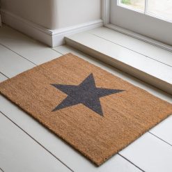 Garden Trading Star Doormat - Natural Crafted in Coir | Indoor Use Only | H2cm X W90 X D60cm