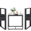 Greenfields 3pc Bistro Set - Modern Rattan Conversation Patio Furniture with Cushioned Chairs and Tempered Glass Table - Outdoor Coffee Table, Chair Set for Garden, Balcony,...