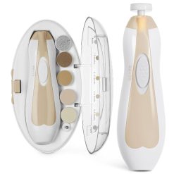 haakaa Baby Nail Trimmer Electric Safe Baby Nail Clippers Baby Nail File Kit, Trim Polish Grooming kit for Newborn Toddler or Adults Toes Fingernails, 6 Grinding Heads and LED...
