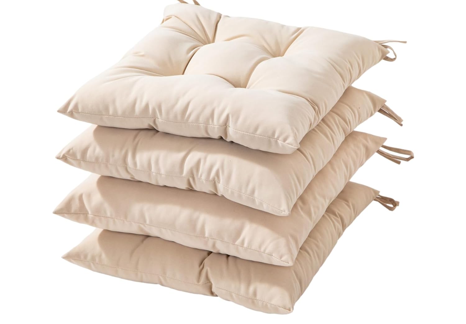 HAMO Garden Chair Cushions Outdoors Seat Pads, Set of 4, 45x50 cm, 18x20 inches (Natural)
