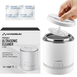 Hangsun Ultrasonic Cleaner for Dentures, Aligner, Retainer, Whitening Trays, Mouthguards Professional Electric Dental Cleaner Machine for All Oral Appliances