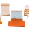 Hape Master bedroom | Wooden Bedroom Set | Wooden Dollhouse Furniture Set | Dolls House Accessories | For 3 Years +