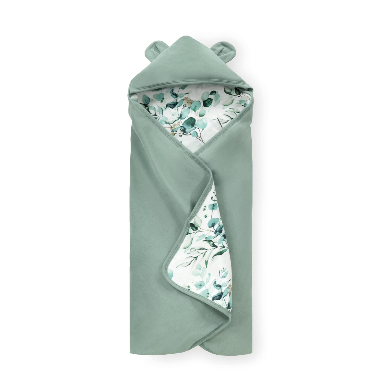 hauck Snuggle N Dream, Leaves Mint - Cotton Baby Blanket for Car Seats, Baby Bouncers, Prams & Cots for 3-Point Harness 5-Point Harness, 80 x 80 cm, Machine Washable