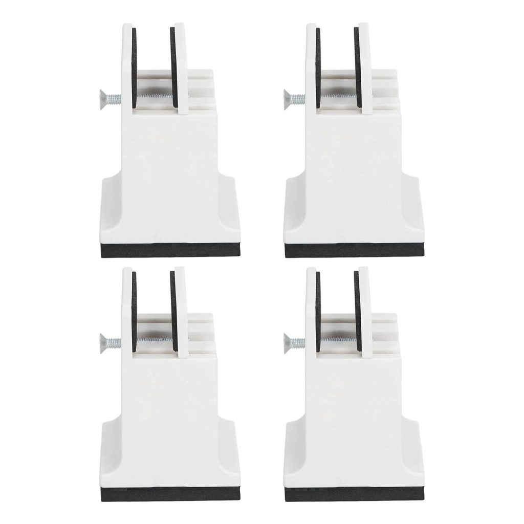 White Table Risers Heavy Duty Adjustable Furniture Risers, 4pcs Set with Screw Clamp ...