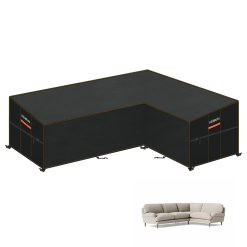 HEIMUNI L Shaped Garden Furniture Covers, Rattan Corner Sofa Cover L Shape Outdoor Corner Sofa Cover, Corner Sofa Cover Waterproof L Shape Garden Sofa Cover 420D Oxford...