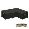 HEIMUNI L Shaped Garden Furniture Covers Waterproof Rattan Corner Sofa Cover 420D Oxford Fabric Anti-UV L-Shape Garden Sofa Covers Outdoor Corner Sofa Cover Windproof...