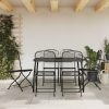 Homgoday 7 Piece Garden Dining Set Anthracite Metal Mesh, Dining Table and Chairs, Outdoor Patio Conservatory Balcony Backyard Yard Poolside Furniture Set Type1 Furniture