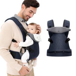 IULONEE Baby Carriers from Newborn Ergonomic Toddlers Carrier Front & Back Carry Baby Holder Carrier Sling for Toddlers 3-36 Months (3-15kg) Dark Blue