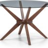 Julian Bowen Walnut/Glass Chelsea Small Dining Table