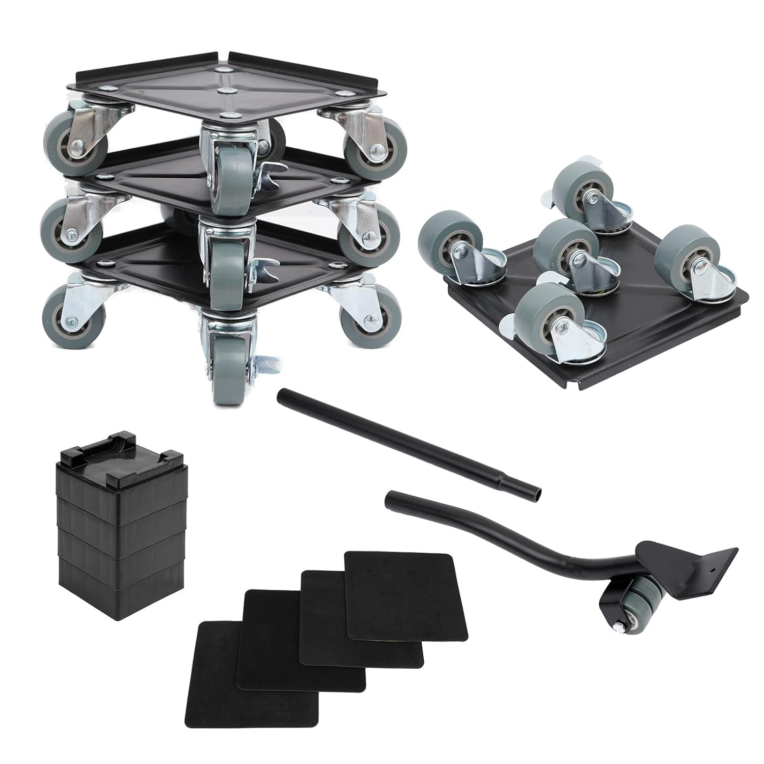 jxgzyy Furniture Mover Dollies Sliders Heavy Duty Furniture Dollies Tools Furniture Lifter Mover Tool Moving Wheel Set with Brake for Easy Furniture Lifting and Moving Load 1800KG