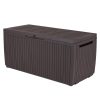 Keter 123 x 53.5 x 57 cm Springwood Outdoor Plastic Storage Box Garden Furniture - Brown