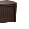 Keter Borneo Outdoor Storage Box Garden Furniture, Brown, 129.5 x 70 x 62.5 cm & Keter City Outdoor Storage Box Garden Furniture 57.8 x 44 x 55 cm - Dark Grey