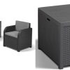 Keter Modena Garden Furniture Lounge Set & Allibert Arica Outdoor Storage Box - Graphite