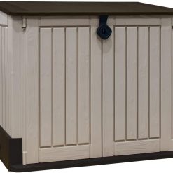 Keter Store-It Out Midi Outdoor Garden Storage Shed, Beige and Brown, 130 x 74 x 110 cm