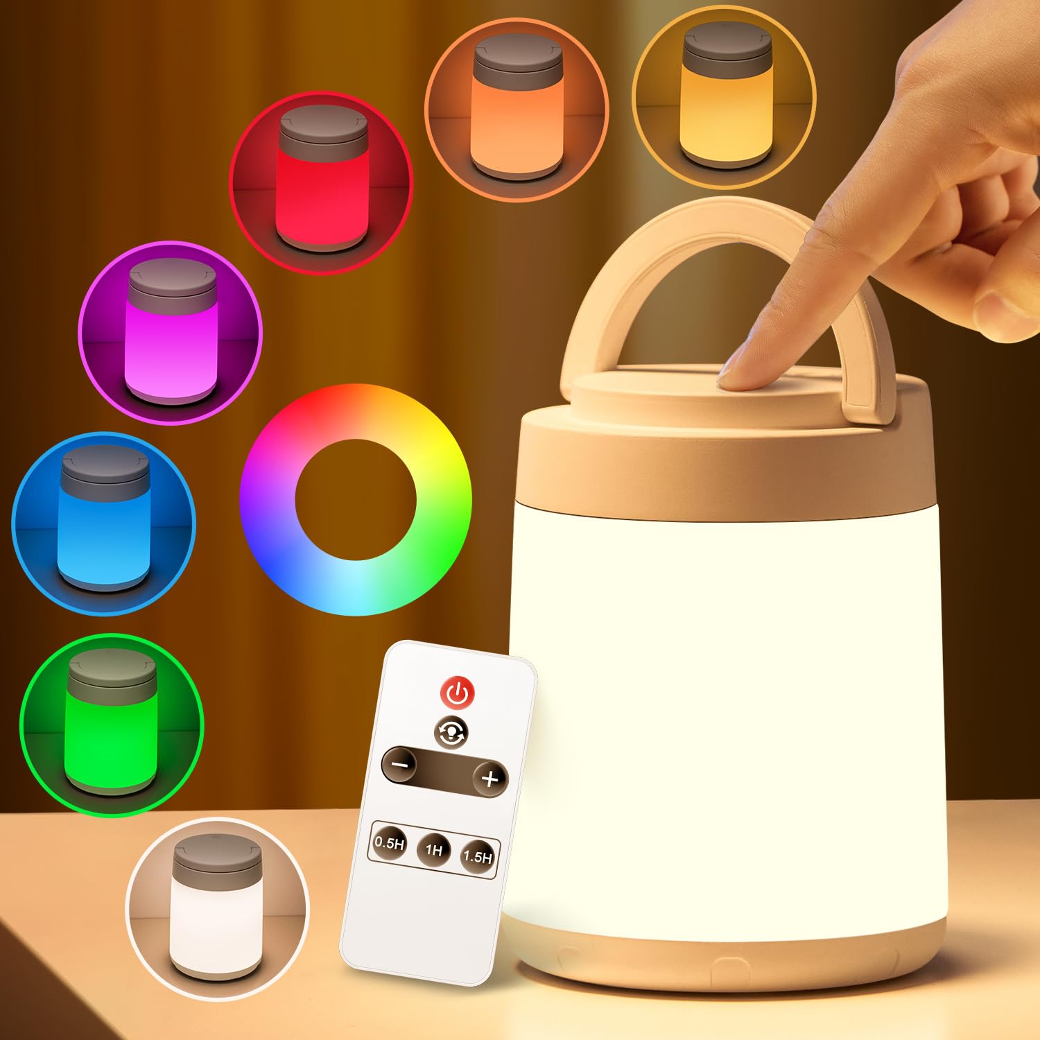 Kids Night Light Kids,10 Colors+8 Dimmable Lamp Baby Night Light Baby, Remote+Timer+Touch Lamp, 1800mAh Portable+Rechargeable Lamp Battery Lamp Cordless Lamp Battery Operated...
