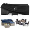 Kipiea Garden Furniture Covers Waterproof, 420D Oxford Fabric Outdoor Furniture Cover for Table & Chairs Windproof, Heavy Duty Patio Rattan Furniture Cover, Anti-UV, No Tear -...