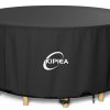 Kipiea Garden Furniture Covers Waterproof Round, Garden Table Covers with 4 Windproof Buckles, Heavy Duty 420D Oxford Fabric Outdoor Table Cover Anti-UV, Rip-proof, No Fading...