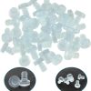 KLYNGTSK 100 PCS Glass Top Table Bumpers Clear Rubber Grippers Anti-Collision Embedded Patio Table Spacers Soft Pad Stopper Steam Bumpers with Stem fit 3/16Inch Hole for Glass...