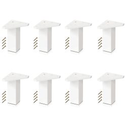 Kukicu ✮ White Furniture Legs ✮ Set of 8 Legs, Screws Included – White Colour, Height: 4 inches/10 cm – DIY Table Legs (Set of 8)