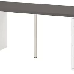 LAGKAPTEN/ALEX Desk, 200x60 cm, durable and easy to care for. Desks for home. Desks & computer desks. Tables & desks. Furniture. Environment friendly. (Dark grey/white)