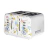 Laura Ashley Elveden White 4 Slice Toasters Wide Slots By VQ - Multi Functional 4 Slot Toaster Stainless Steel with 7 Variable Browning Control, Defrost & Reheat Mode - Bread...