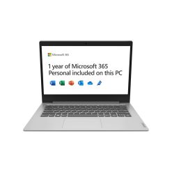 Lenovo IdeaPad 1 14 inch HD Laptop - (Intel Celeron, 4GB, 64GB, Windows 11 Home in S mode) - Platinum Grey, 1 Year of Microsoft 365 Personal