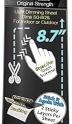 LightDims Customizable Original Strength - Light Dimming Sheets for Alarm Clocks, Electronics and Appliances and More. Dims 50-80% of The Light, Medium Size in Retail Packaging.