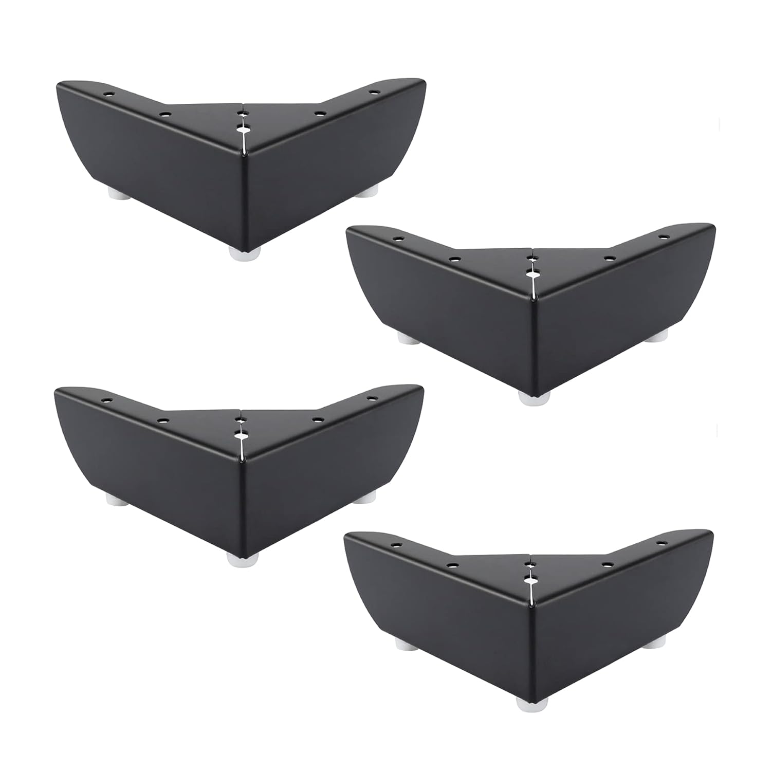 LIKERAINY Heavy Duty Legs for Cabinet DIY Furniture Sofa Table Worktop Height 50mm with Free Screws and Protector Feet Stable Construction Metal Black Pack of 4