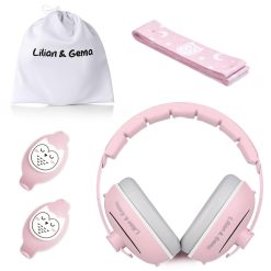 Lilian&Gema 2 in 1 Baby Ear Defenders, Adjustable Toddler Ear Defenders, Owl Design, Sleep and Activities, Head Protection for Baby Under 48 Months