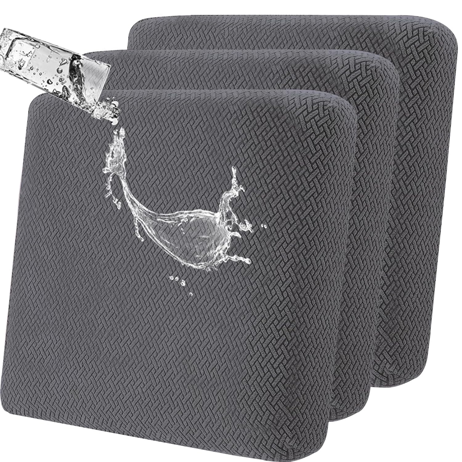 LiveGo Waterproof Patio Chair Cushion Covers,3 Pack Non-Slip Outdoor Seat Cushion Pad Replacement Patio Furniture Cushions Couch Slipcovers Chair Seat Cover for Garden...