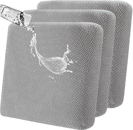 LiveGo Waterproof Patio Chair Cushion Covers,3 Pack Non-Slip Outdoor Seat Cushion Pad Replacement Patio Furniture Cushions Couch Slipcovers Chair Seat Cover for Garden...