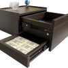 Lizipai Floating Nightstand Wall Mounted, Concealment Furniture,Night Stand with Drawer, ​Hanging Bedside Table （Night Falls Black-Left-Big）