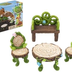 Magical Multicolor Secret Fairy Garden Woodland Furniture - 16cm x 7cm x 12cm (Set of 4) - Whimsical Design - Perfect for Garden Enthusiasts