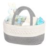 Maliton Nappy Caddy,Cotton Rope Newborn Essentials Diaper Caddy,Sturdy Portable Nursery Baby Caddy Storage Basket with Removable Compartments,Nappy Organiser as Baby Shower...