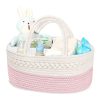 Maliton Nappy Caddy，Cotton Rope Newborn Essentials，Sturdy Portable Nursery Baby Caddy Storage Basket with Removable Compartments，Nappy Organiser as Baby Shower Gifts for...