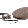Matissa Newborn Baby Boy Newsboy Cap and Bow tie Set Gatsby Cap Pageboy Golf hat