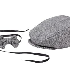Matissa Newborn Baby Boy Newsboy Cap and Bow tie Set Gatsby Cap Pageboy Golf hat