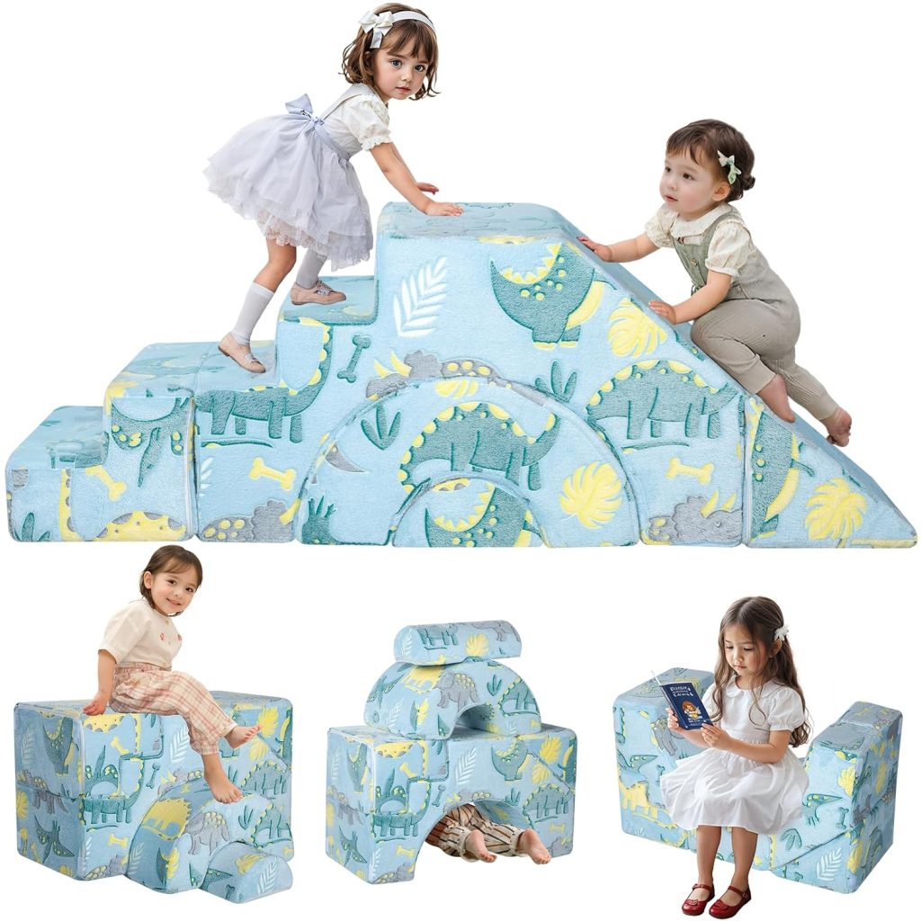 MeMoreCool Kids Play Sofa, Foam Climbing Modular Toddler Couch ...