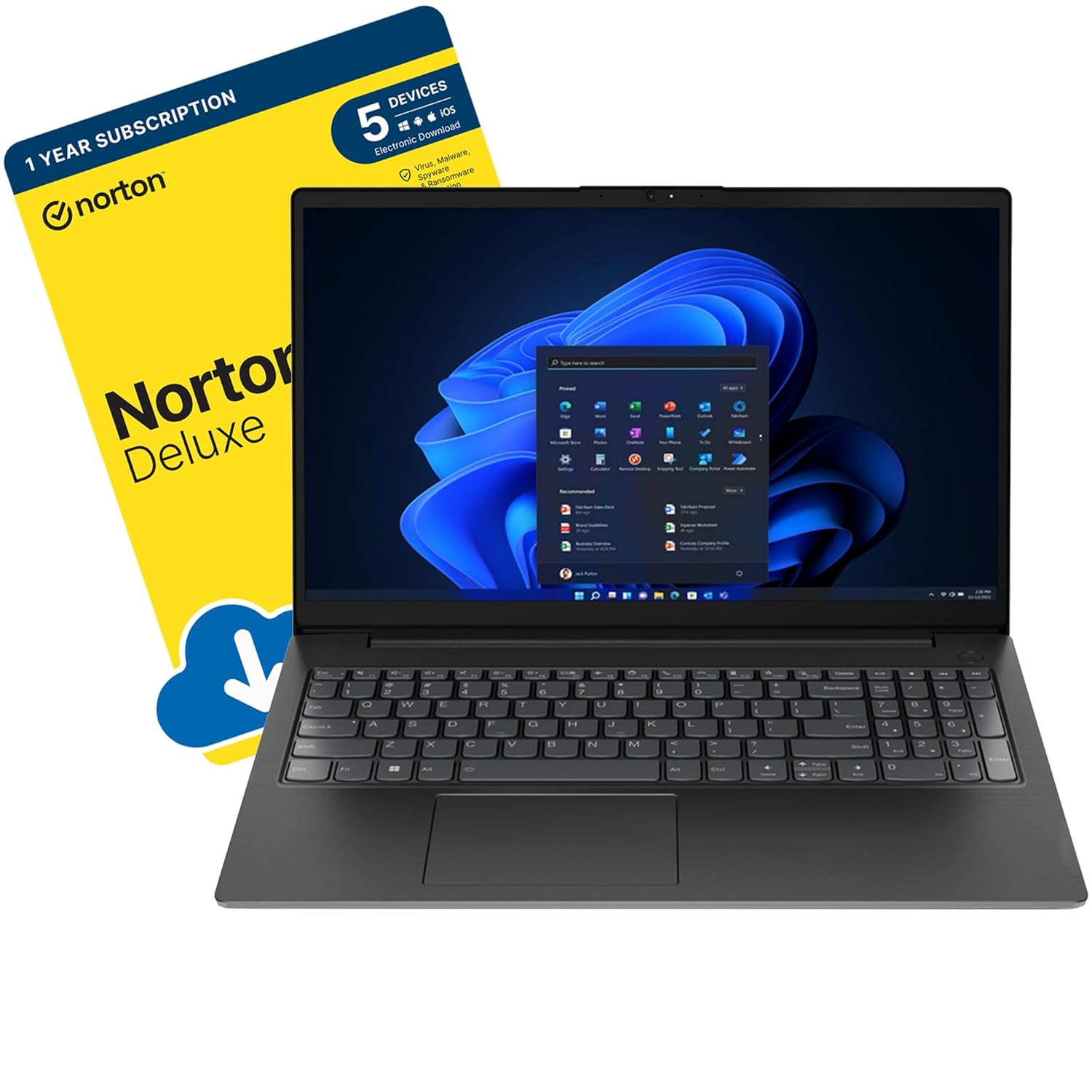 MESH Computers V15 G4 (AMD Ryzen 7 7730U, 16 GB RAM, 512 GB SSD, 15.6'' FHD, Windows 11 Pro) includes Free Norton 360 Deluxe Antivirus Software