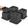 MixDora Bed Risers 1,2,3 Inch Stackable Furniture Risers with L-Shape Top Adjustable Sofa Raisers for Couches Table Chair 4 Pack Black (4 Pack, 1,2,3 Inch)