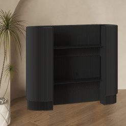 Modern Reception Desk,Retail Checkout Counter Desk Receptionist Table,Front Office Desk,Curved Portable Check Out Stand for Craft Shows,Display Rack,for Small...