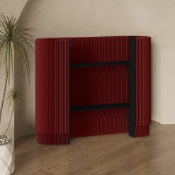 Modern Reception Desk,Retail Checkout Counter Desk Receptionist Table,Front Office Desk,Curved Portable Check Out Stand for Craft Shows,Display Rack,for Small...